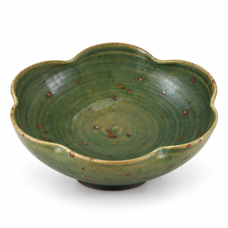 AI-assisted concept image of forest petal serving bowl: overall product view.