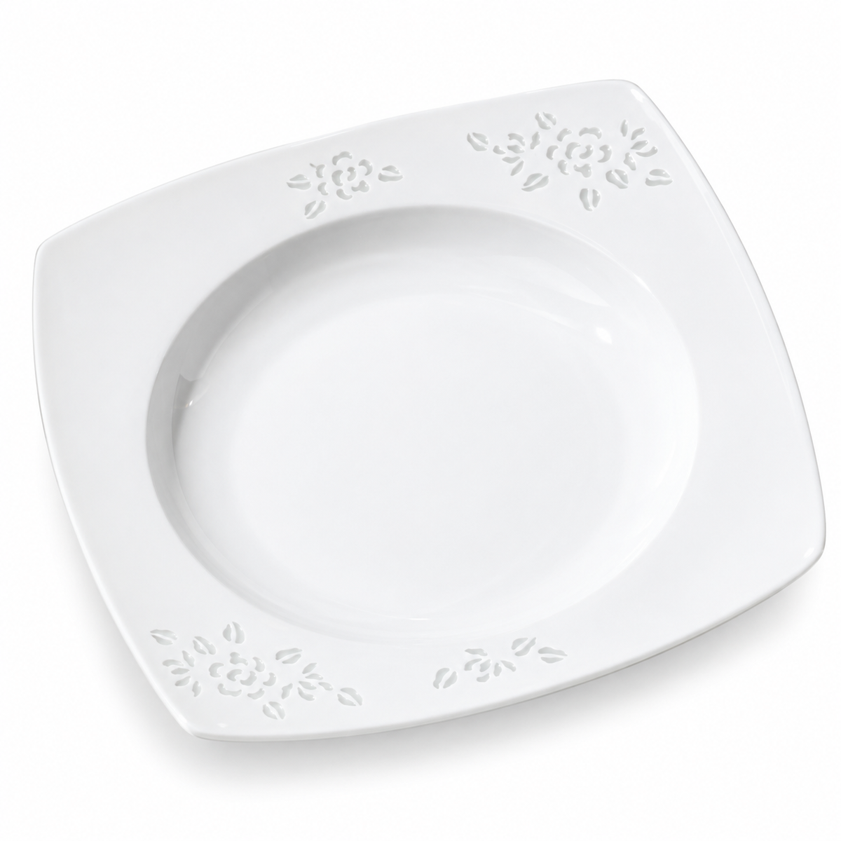 Fuyu Peony Linglong Square Plate — white-background product view 1; AI-assisted image