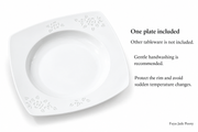 Fuyu Peony Linglong Square Plate — dimensions, composition or care information 6; AI-assisted image
