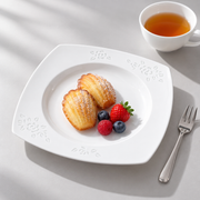 Fuyu Peony Linglong Square Plate — styled use illustration; props and additional pieces excluded 11; AI-assisted image
