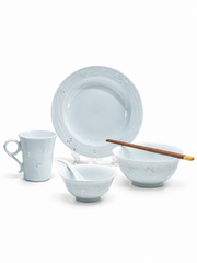 Fuyu Orchid Dining Set — Six Pieces — white-background product view 1; AI-assisted image
