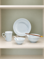 Fuyu Orchid Dining Set — Six Pieces — styled use illustration; props and additional pieces excluded 12; AI-assisted image