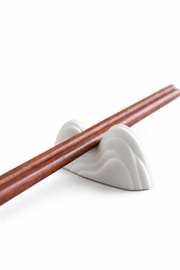 PUSU Mountain Porcelain Chopstick Rest — white-background product view 2; AI-assisted image