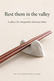 PUSU Mountain Porcelain Chopstick Rest — dimensions, composition or care information 5; AI-assisted image