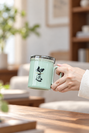 ZhangHongJi Celadon Infuser Mug — styled use illustration; props and additional pieces excluded 10; AI-assisted image