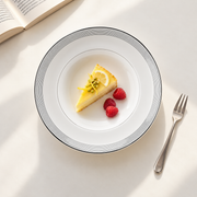 RESONG Erya Ringed Deep Plate — styled use illustration; props and additional pieces excluded 11; AI-assisted image