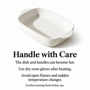 MDZF White Baking Dish — 600 mL — dimensions, composition or care information 6; AI-assisted image