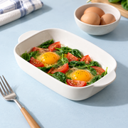 MDZF White Baking Dish — 600 mL — styled use illustration; props and additional pieces excluded 10; AI-assisted image