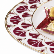 TaDah Burgundy Dessert Stand — Two Tiers — white-background product view 2; AI-assisted image