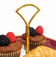 TaDah Burgundy Dessert Stand — Two Tiers — white-background product view 3; AI-assisted image