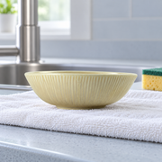 DXC Oatmeal Shallow Bowl — 7 Inch — styled use illustration; props and additional pieces excluded 12; AI-assisted image