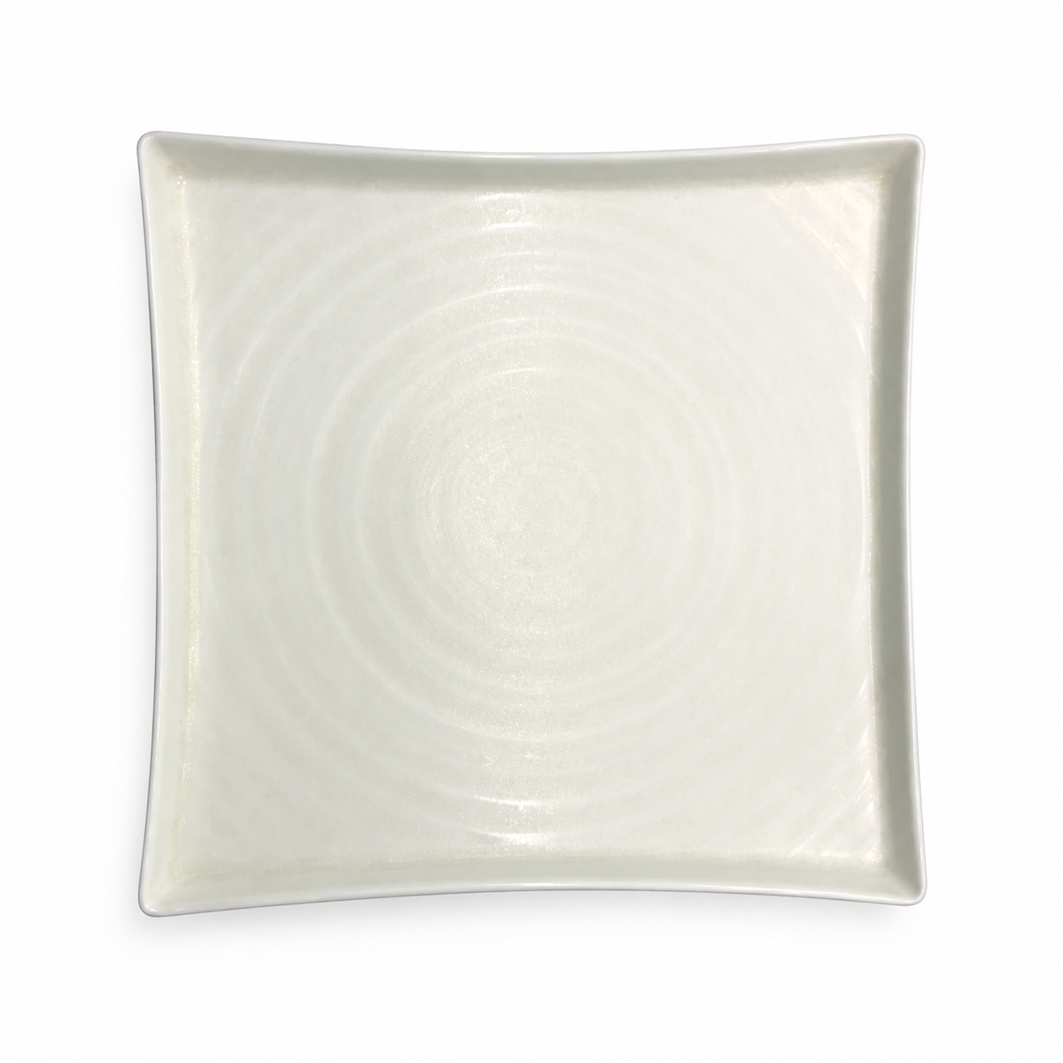 DXC Crystal White Square Plate — white-background product view 1; AI-assisted image