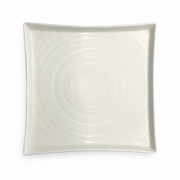 DXC Crystal White Square Plate — white-background product view 1; AI-assisted image