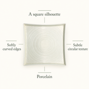 DXC Crystal White Square Plate — dimensions, composition or care information 5; AI-assisted image