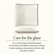 DXC Crystal White Square Plate — dimensions, composition or care information 6; AI-assisted image