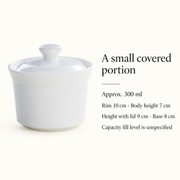 Lanting White Bone China Lidded Pot — dimensions, composition or care information 4; AI-assisted image