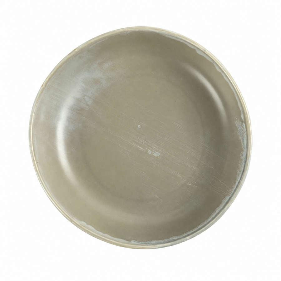 DXC Mist Gray Deep Serving Plate — white-background product view 1; AI-assisted image