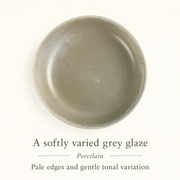 DXC Mist Gray Deep Serving Plate — dimensions, composition or care information 5; AI-assisted image