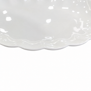 Scalloped White Bone China Oval Platter — white-background product view 2; AI-assisted image