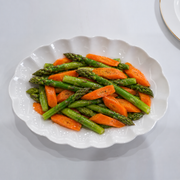 Scalloped White Bone China Oval Platter — styled use illustration; props and additional pieces excluded 11; AI-assisted image