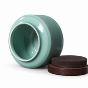 Shang Tang Celadon Tea Canister — white-background product view 2; AI-assisted image