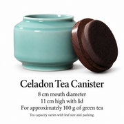 Shang Tang Celadon Tea Canister — dimensions, composition or care information 4; AI-assisted image