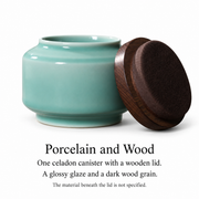 Shang Tang Celadon Tea Canister — dimensions, composition or care information 5; AI-assisted image