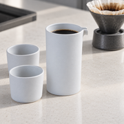 Loveramics Carrara Coffee Jug — 300 mL — styled use illustration; props and additional pieces excluded 8; AI-assisted image