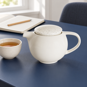 Loveramics Pro Tea Teapot — Speckled Lid — styled use illustration; props and additional pieces excluded 9; AI-assisted image
