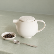 Loveramics Pro Tea Teapot — Speckled Lid — styled use illustration; props and additional pieces excluded 10; AI-assisted image