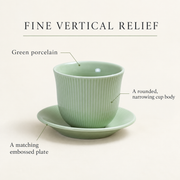 Loveramics Green Tasting Cup & Saucer — dimensions, composition or care information 5; AI-assisted image