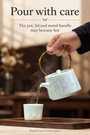 Fuyu Qingbai Linglong Tea Set — Teapot & Four Cups — dimensions, composition or care information 6; AI-assisted image