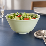 Loveramics Bauhaus Green Serving Bowl — styled use illustration; props and additional pieces excluded 9; AI-assisted image