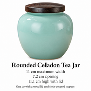 Shang Tang Rounded Celadon Tea Canister — dimensions, composition or care information 4; AI-assisted image