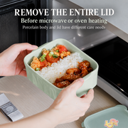 BUYDEEM Porcelain Food Container — 810 mL — dimensions, composition or care information 5; AI-assisted image
