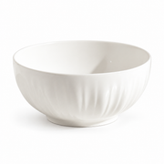 MDZF Ivory Fluted Serving Bowl — white-background product view 1; AI-assisted image