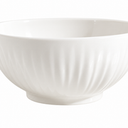 MDZF Ivory Fluted Serving Bowl — white-background product view 2; AI-assisted image
