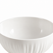 MDZF Ivory Fluted Serving Bowl — white-background product view 3; AI-assisted image