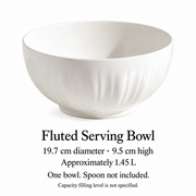MDZF Ivory Fluted Serving Bowl — dimensions, composition or care information 4; AI-assisted image