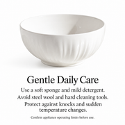 MDZF Ivory Fluted Serving Bowl — dimensions, composition or care information 6; AI-assisted image