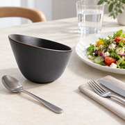 Rollin Black Slanted Bowl — 630 mL — styled use illustration; props and additional pieces excluded 10; AI-assisted image