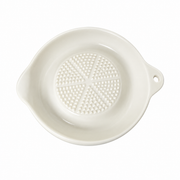 GreatFamily White Porcelain Grater Plate — white-background product view 2; AI-assisted image