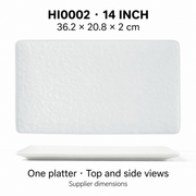 DXC Rock-Texture Serving Platter — dimensions, composition or care information 4; AI-assisted image