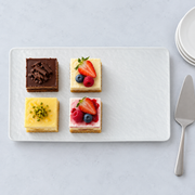 DXC Rock-Texture Serving Platter — styled use illustration; props and additional pieces excluded 10; AI-assisted image