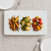 DXC Rock-Texture Serving Platter — styled use illustration; props and additional pieces excluded 11; AI-assisted image