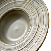 DXC Gray-Olive Ringed Deep Plate — white-background product view 2; AI-assisted image