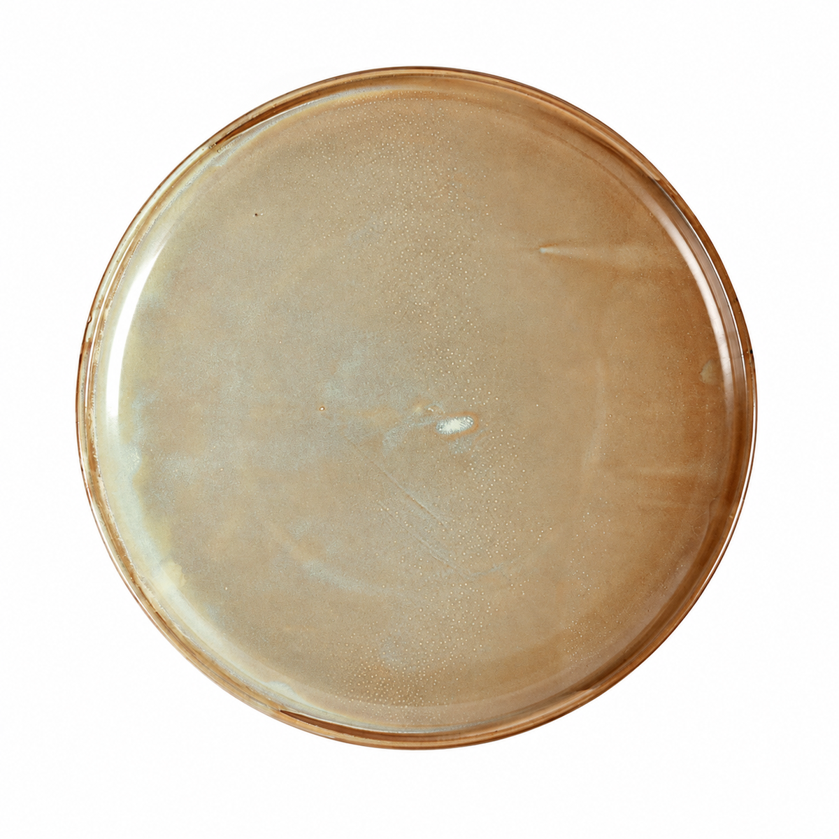 DXC Cream Reactive-Glaze Dinner Plate — white-background product view 1; AI-assisted image