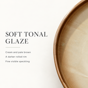 DXC Cream Reactive-Glaze Dinner Plate — dimensions, composition or care information 5; AI-assisted image