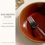 DXC Red-Brown Low-Foot Noodle Bowl — dimensions, composition or care information 5; AI-assisted image