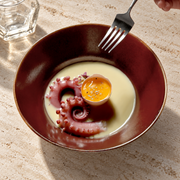 DXC Red-Brown Low-Foot Noodle Bowl — styled use illustration; props and additional pieces excluded 7; AI-assisted image